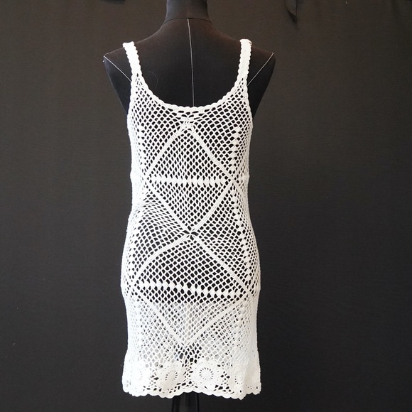 Boho Crochet Swim Coverup - White - Picture 4 of 6